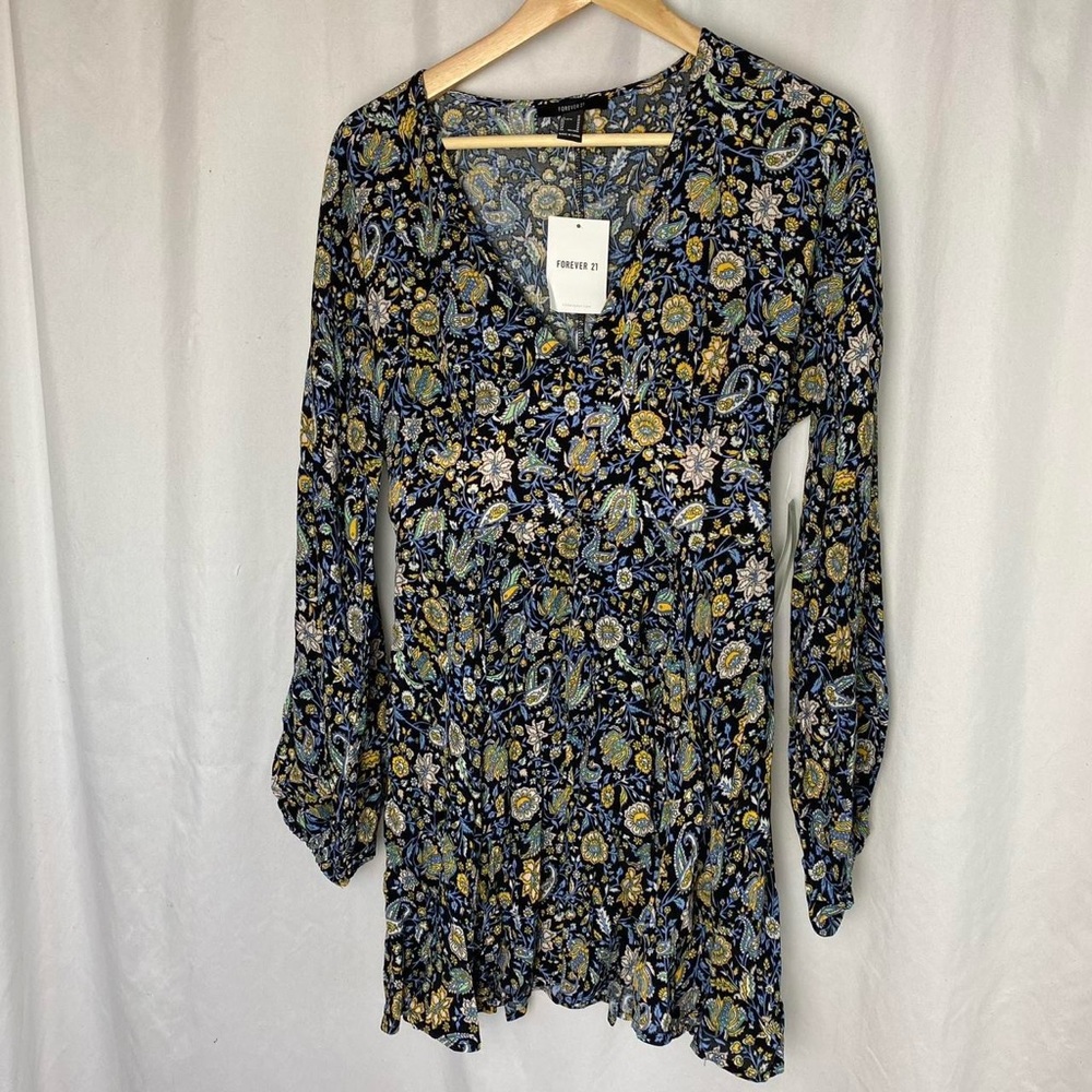 Forever 21 Blue and Yellow Floral Dress